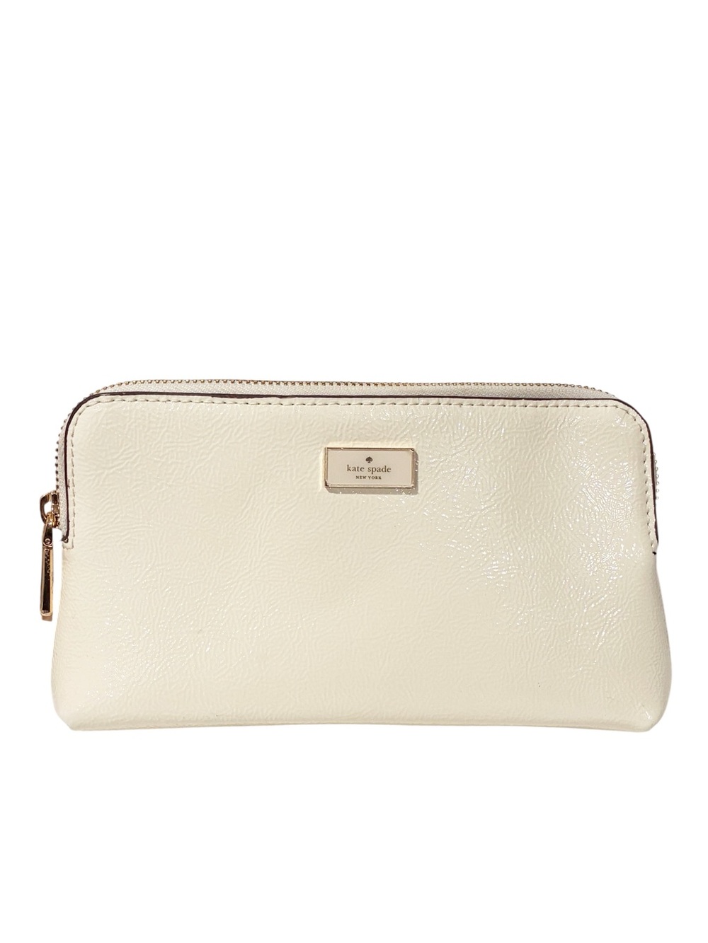 KATE SPADE NEW YORK PATENT LEATHER ADJUSTABLE BELT BAG IVORY Large/XL